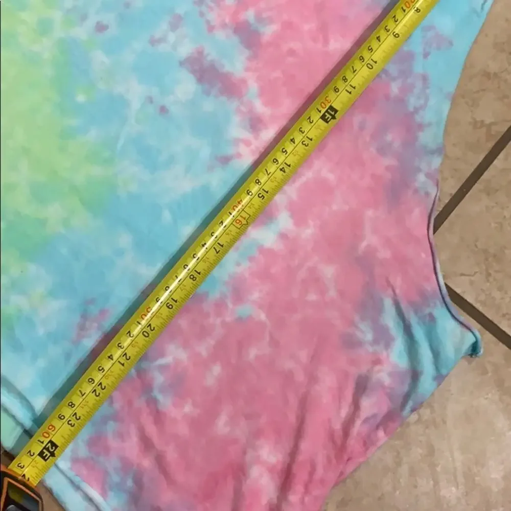 Tie-Dye Muscle Tee Women's XL Fitted Workout Gym Running Bikini Coverage Sexy